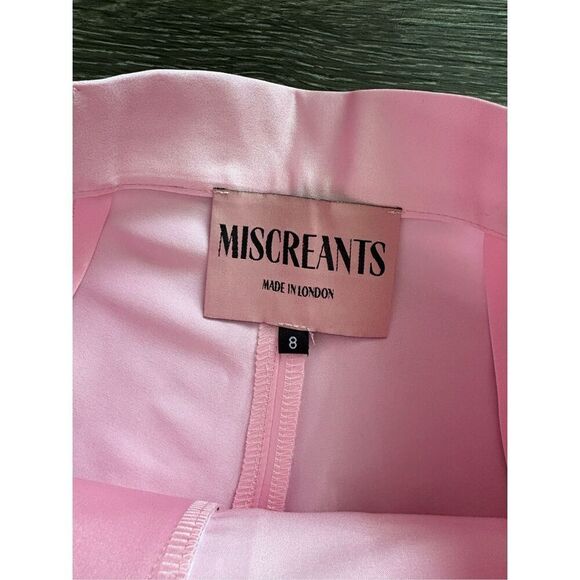 NWOT Miscreants x Revolve Pink Satin Shorts Size UK 8 US 4 - Picture 3 of 8